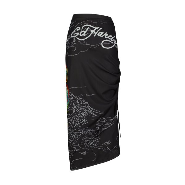 Dragon Print Mesh Maxi Skirt - Image 2