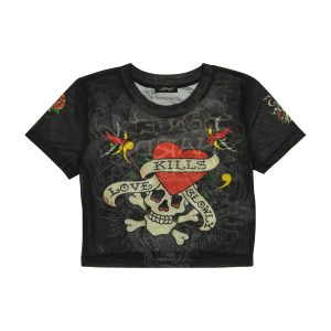 LKS Skull Power Mesh Baby Tee