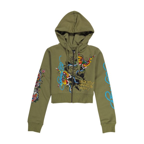 Butterflies Cropped Hoodie