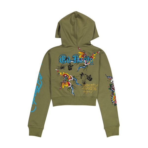 Butterflies Cropped Hoodie - Image 2