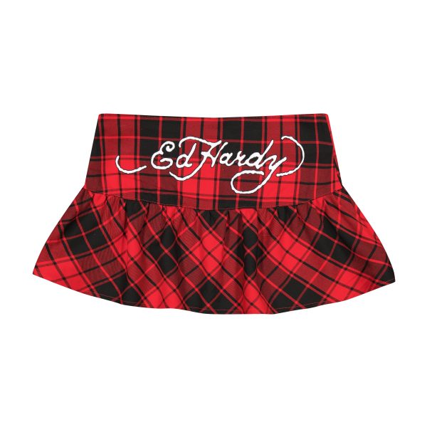 Dragon Plaid Flare Miniskirt - Image 2