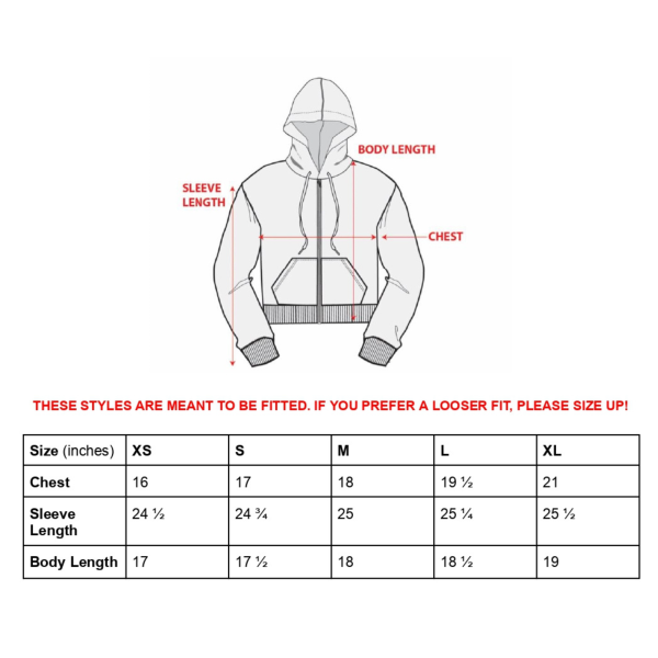 Broken Hearts Cherry Zip Front Cropped Hoodie - Image 3