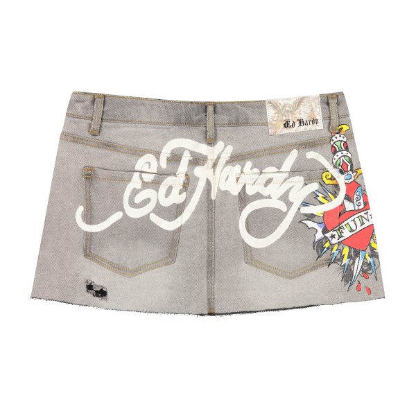 Fun Dagger Denim Mini Skirt - Image 2