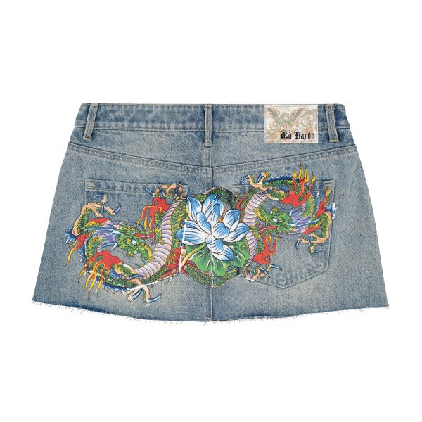 Dragon Denim Mini Skirt - Image 2